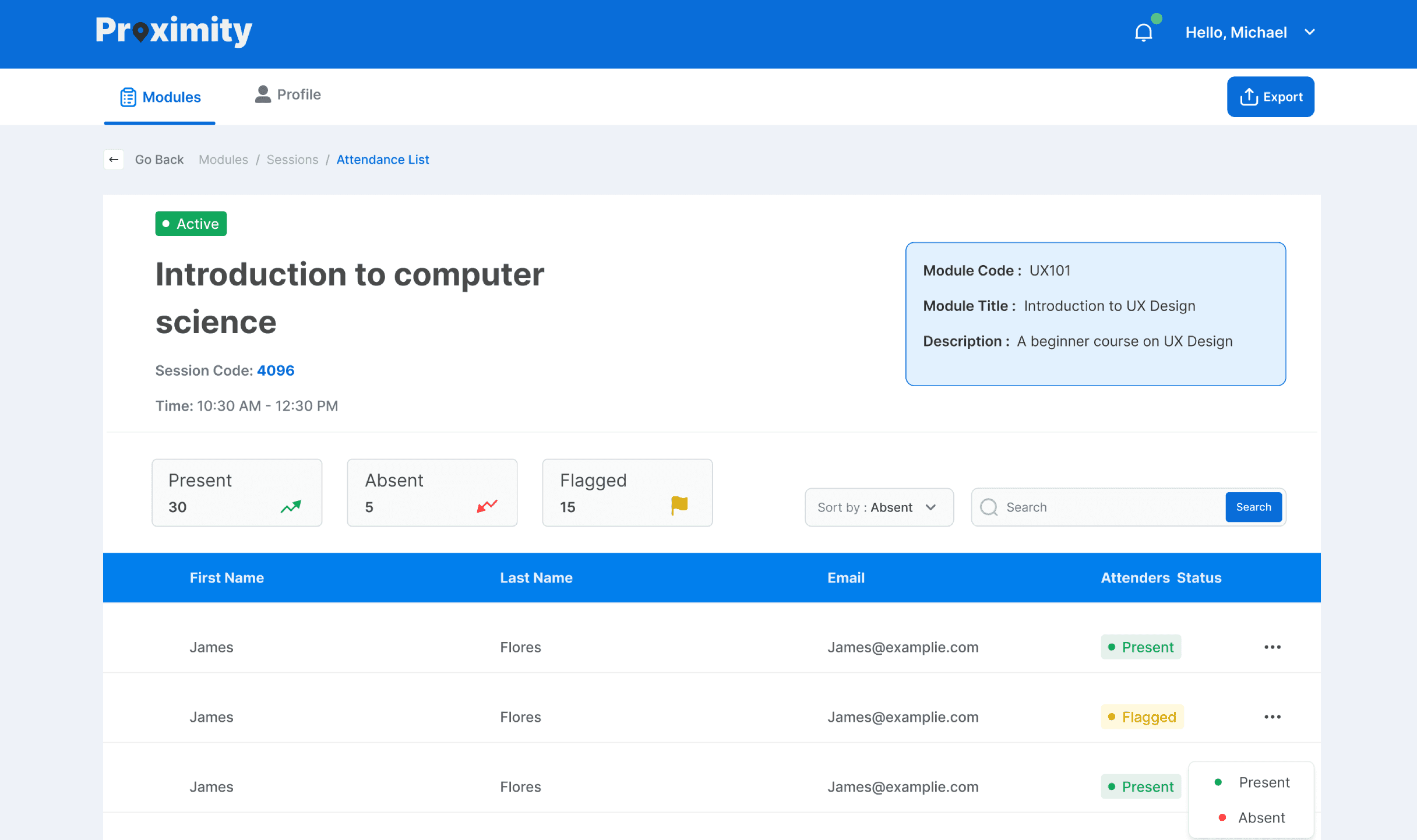 App screenshot